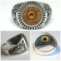 Handcrafted Silver 7.92mm Mauser with Runic SS Symbols Ring
