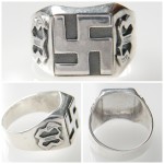 WW II German Swastika Silver ring
