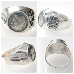 GERMAN SILVER RING SS ADOLF HITLER