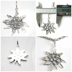 Silver Pendant Edelweiss