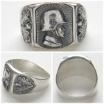 Stahlhelm SS silver ring