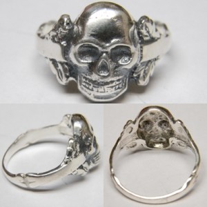 WWII German Skull and Crossbones Silver Ring