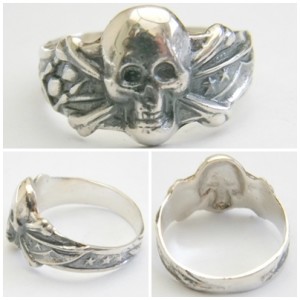 WWII German Skull and Crossbones Silver Ring