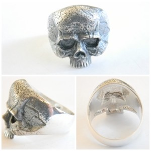 WWII German Skull and Crossbones Silver Ring