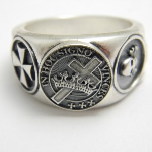 Knight Templar Sterling Silver Masonic Ring