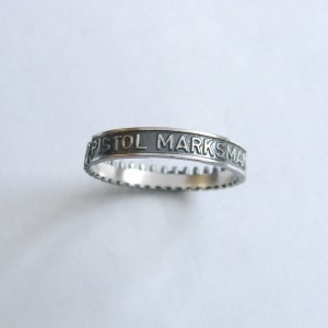 Pistol Marksman Qualification Sterling Silver Ring
