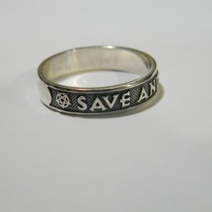 Item picture Diablo Game Sterling silver ring Save and Exit all size