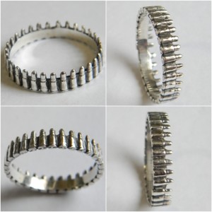 silver ring bandolier / machine-gun belt