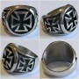 Sterling Silver Biker Iron Cross Ring