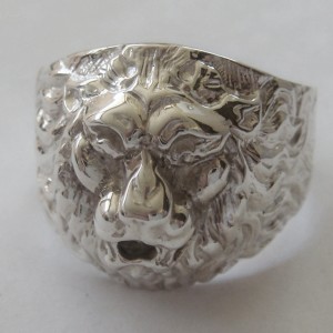 Men's 925 Silver Lion Head Ring