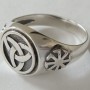 Triple Knot Irish Celtic Symbol Men Ring Sterling Solid Silver 925