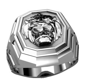 Lion Heart Men Ring Sterling Solid Silver