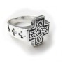 Celtic Cross Ornament Men Ring Sterling Silver