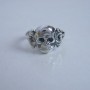 Patriotic WW I Silver ring Skull with bones