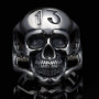 Skull Number 13 Sterling Silver Biker Men’s Rings