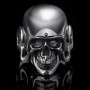 Skull in helmet Silver Biker Men’s Ring