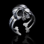Sterling Silver Biker Ring Skull Pirate