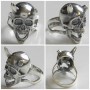 Skull with horns Silver Biker Men’s Ring