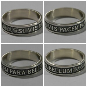 Si vis pacem para bellum silver ring